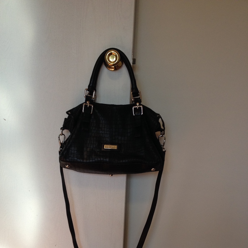 Arcadia Leather Black Handbag